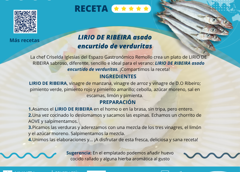 Receita de Lirio de Ribeira asado encurtido de verduritas